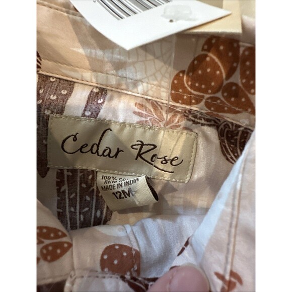 Cedar Rose NWT 9-12 Months Bodysuit Cactus Snaps Baby Shirt Top Pink - Picture 3 of 8